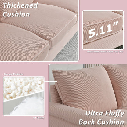 Canapé 3 places moderne en tissu polyester HOOOWOOO avec accoudoirs larges