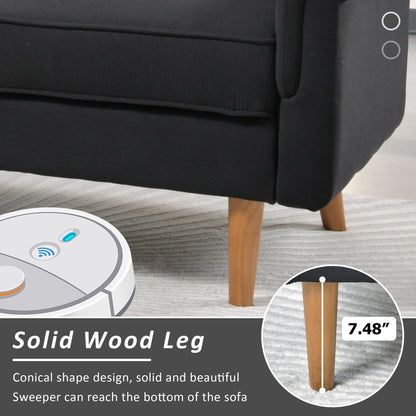 Canapé 3 places moderne en tissu polyester HOOOWOOO avec accoudoirs larges