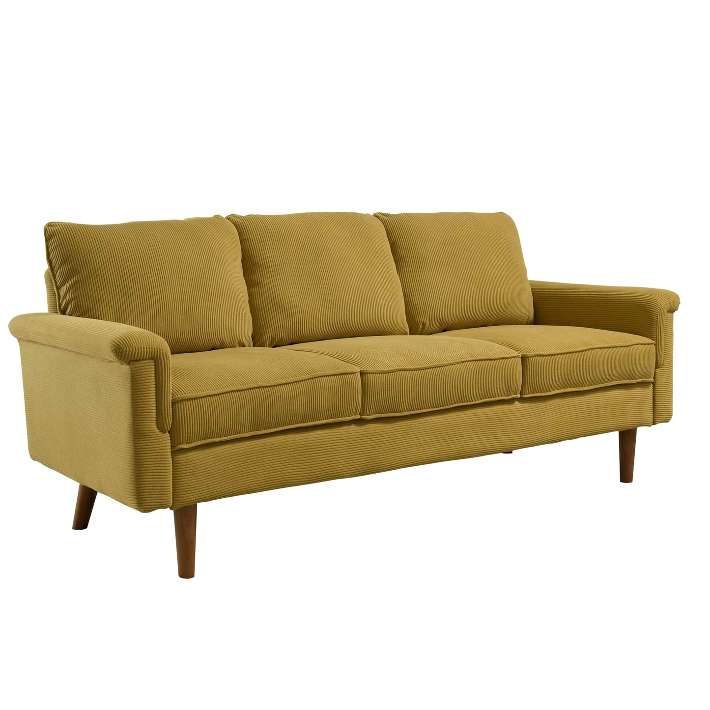 Canapé 3 places moderne en tissu polyester HOOOWOOO avec accoudoirs larges