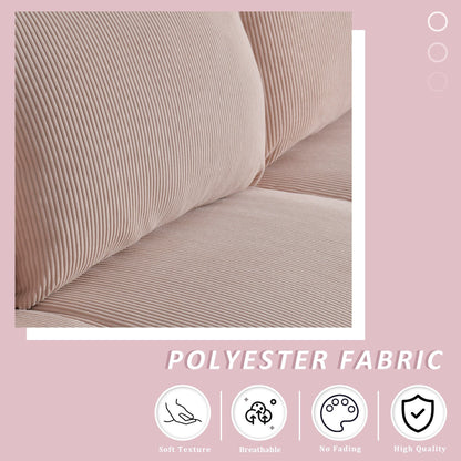 Canapé 3 places moderne en tissu polyester HOOOWOOO avec accoudoirs larges