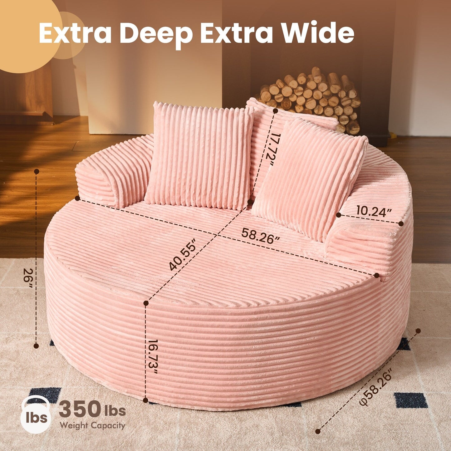 Canapé de sol moderne en velours côtelé HOOOWOOO