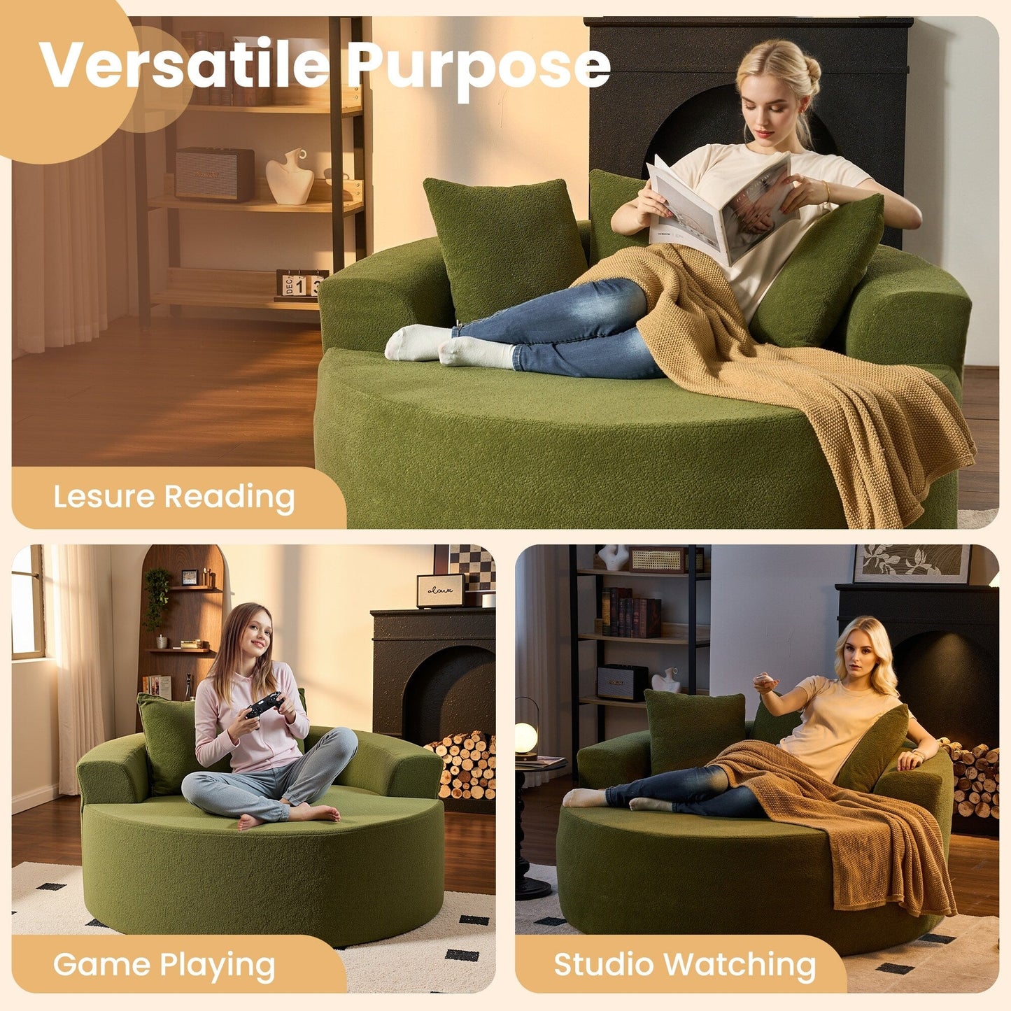 Canapé de sol moderne en velours côtelé HOOOWOOO