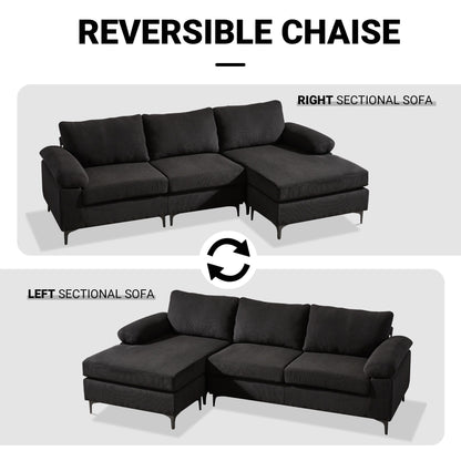 HOOOWOOO Canapé-lit convertible moderne en polyester avec pieds en métal pour salon