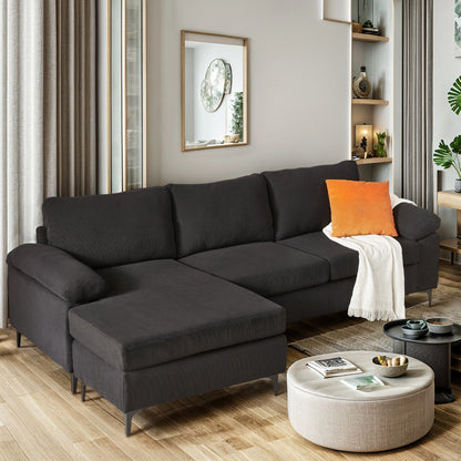 HOOOWOOO Canapé-lit convertible moderne en polyester avec pieds en métal pour salon