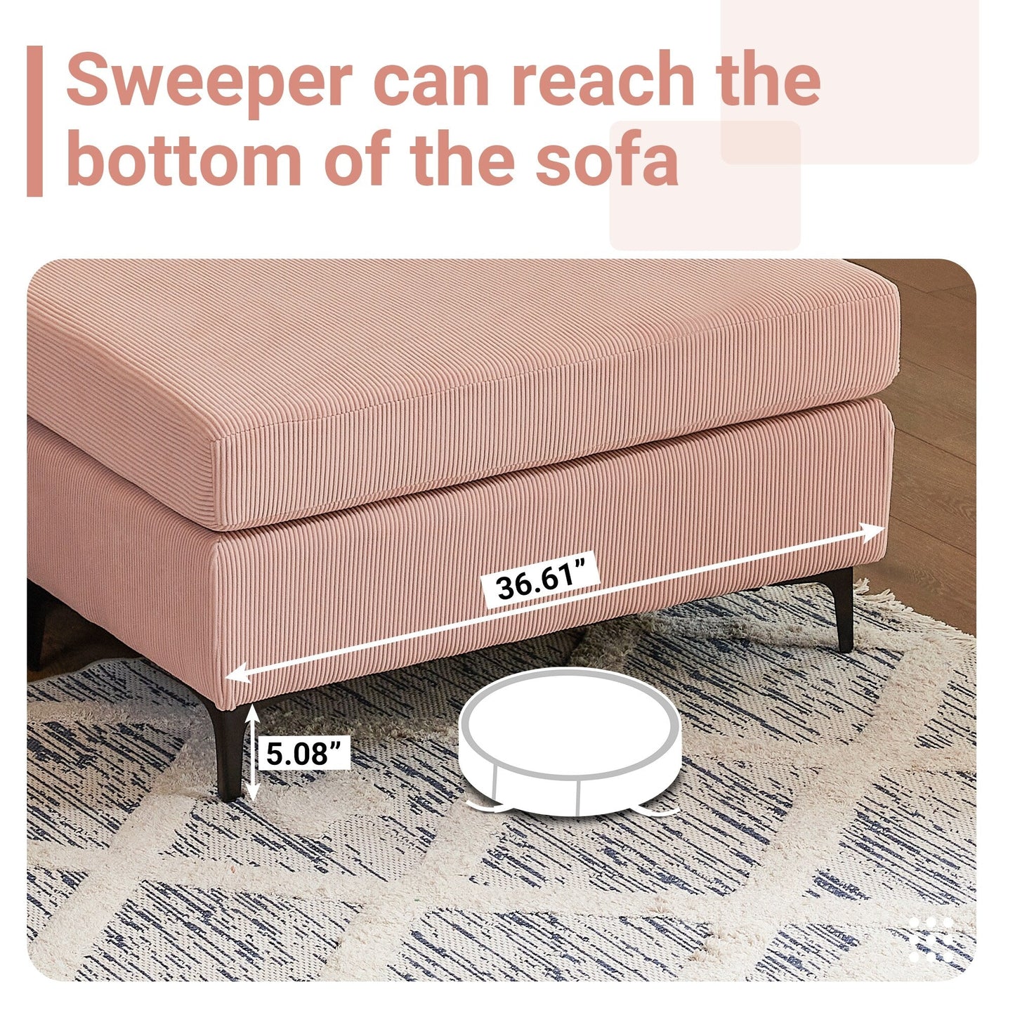 HOOOWOOO Canapé-lit convertible moderne en polyester avec pieds en métal pour salon