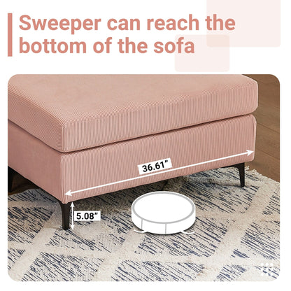 HOOOWOOO Canapé-lit convertible moderne en polyester avec pieds en métal pour salon