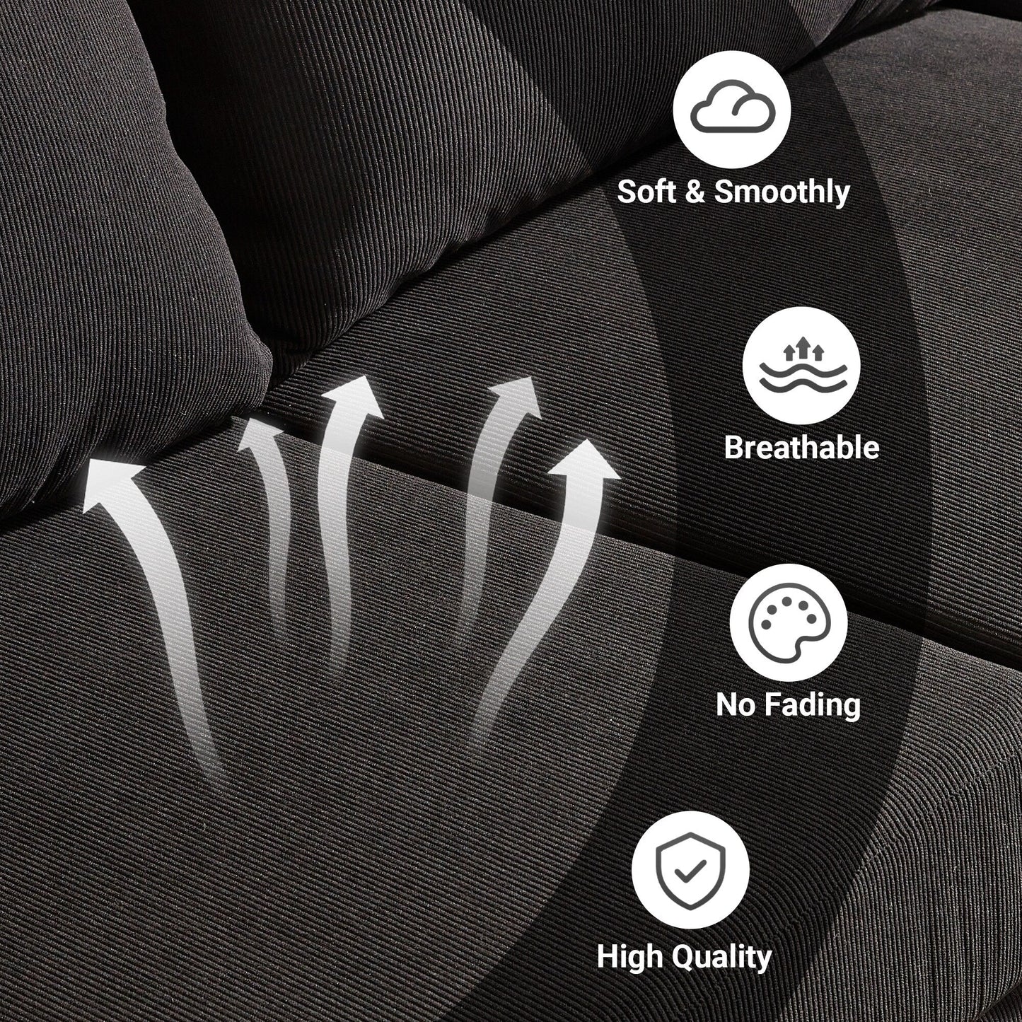 HOOOWOOO Canapé-lit convertible moderne en polyester avec pieds en métal pour salon