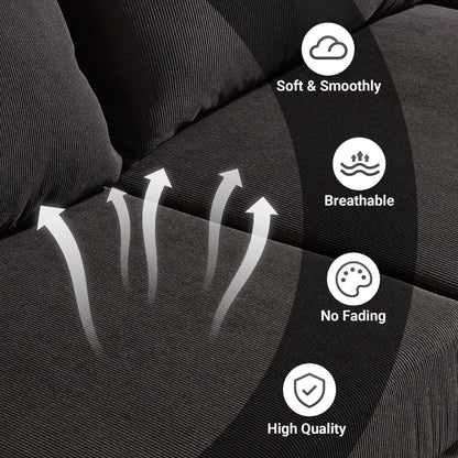 HOOOWOOO Canapé-lit convertible moderne en polyester avec pieds en métal pour salon