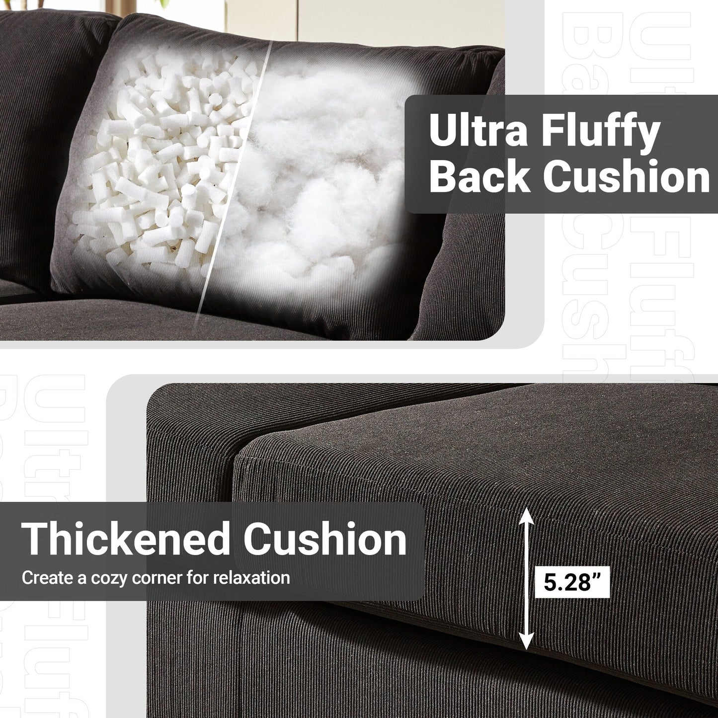 HOOOWOOO Canapé-lit convertible moderne en polyester avec pieds en métal pour salon