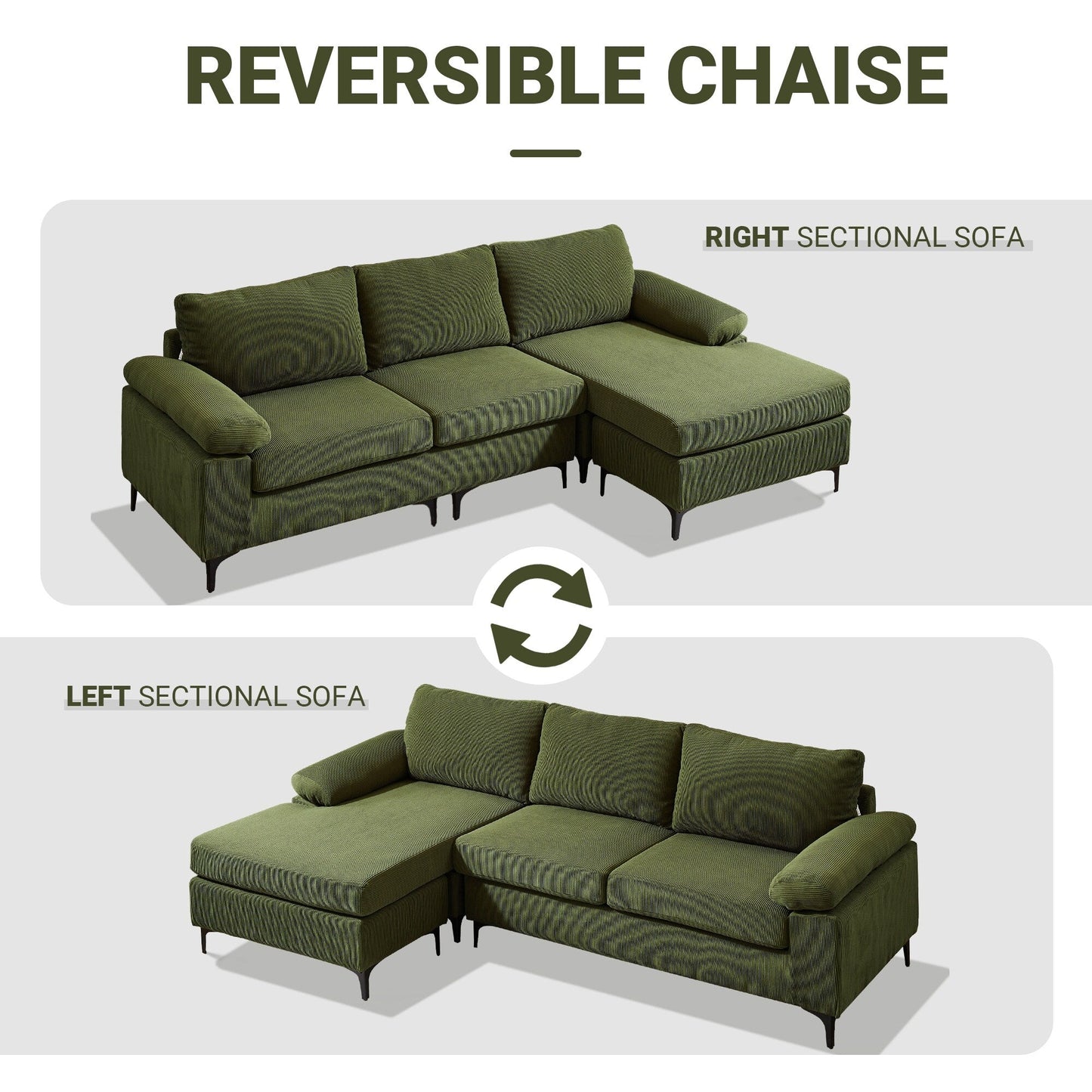 HOOOWOOO Canapé-lit convertible moderne en polyester avec pieds en métal pour salon