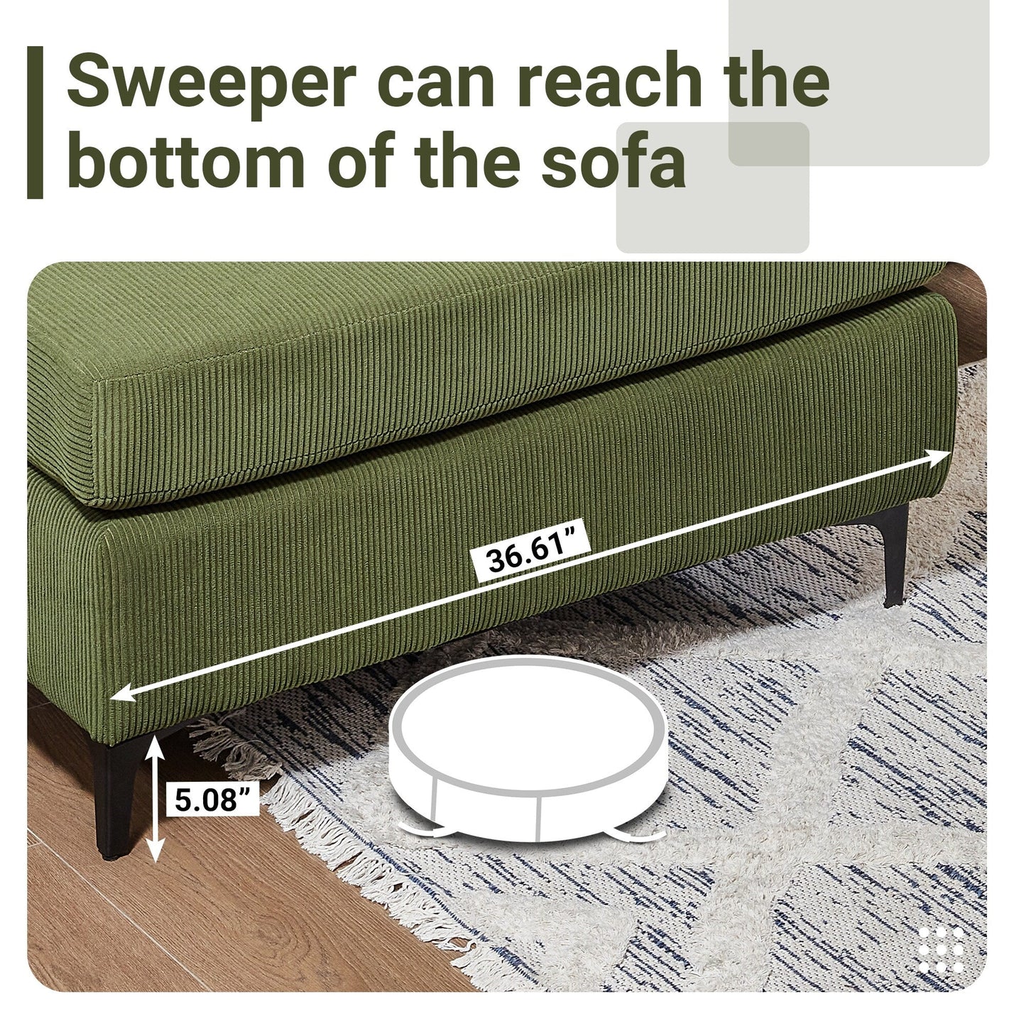 HOOOWOOO Canapé-lit convertible moderne en polyester avec pieds en métal pour salon