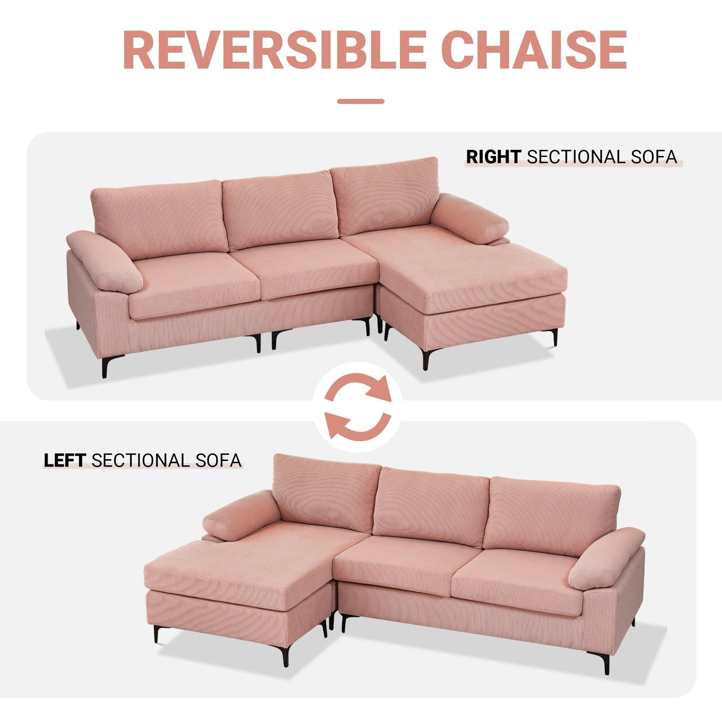 HOOOWOOO Canapé-lit convertible moderne en polyester avec pieds en métal pour salon