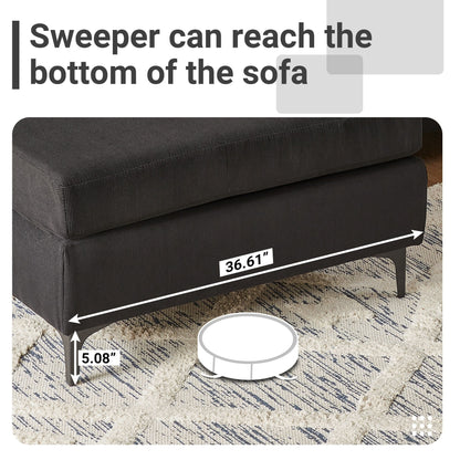 HOOOWOOO Canapé-lit convertible moderne en polyester avec pieds en métal pour salon