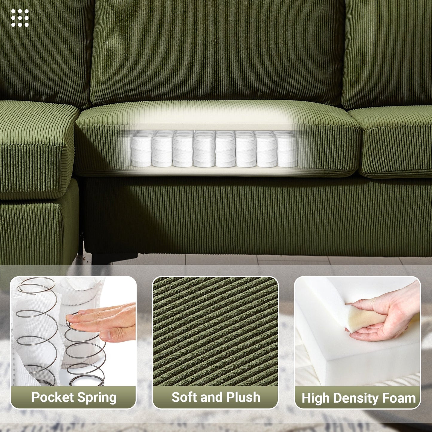 HOOOWOOO Canapé-lit convertible moderne en polyester avec pieds en métal pour salon