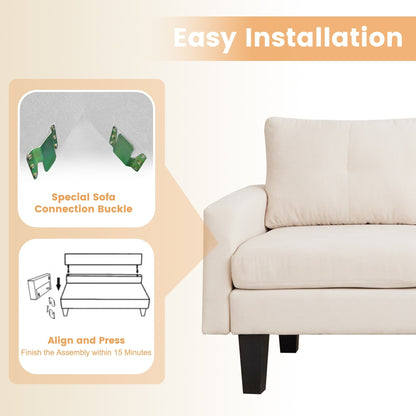 Canapé méridienne moderne en velours côtelé en forme de L HOOOWOOO