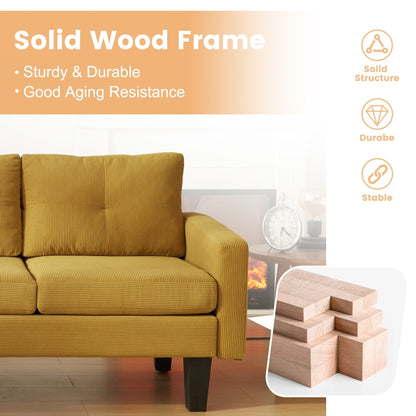 Canapé méridienne moderne en velours côtelé en forme de L HOOOWOOO