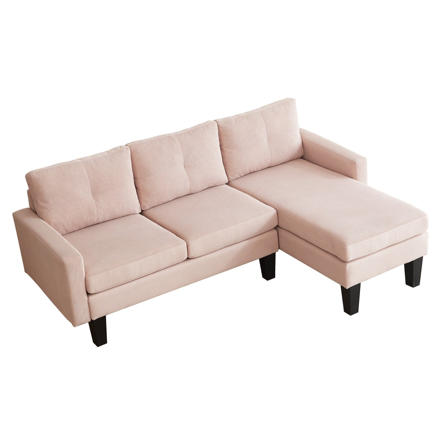 Canapé méridienne moderne en velours côtelé en forme de L HOOOWOOO