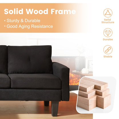 Canapé méridienne moderne en velours côtelé en forme de L HOOOWOOO