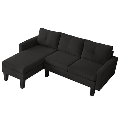 Canapé méridienne moderne en velours côtelé en forme de L HOOOWOOO