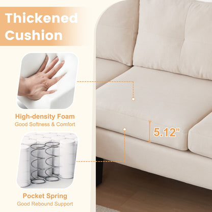 Canapé méridienne moderne en velours côtelé en forme de L HOOOWOOO