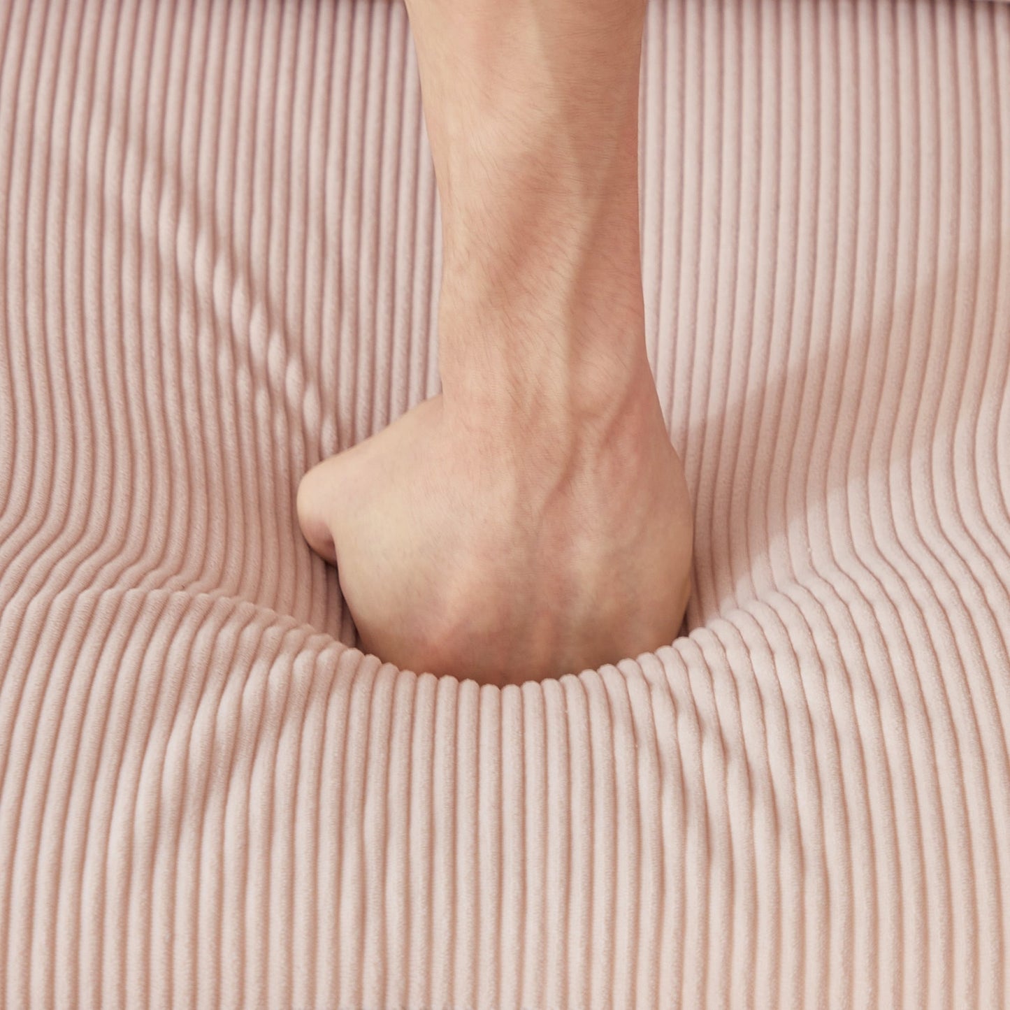 Canapé méridienne moderne en velours côtelé en forme de L HOOOWOOO