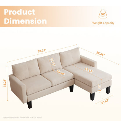 Canapé méridienne moderne en velours côtelé en forme de L HOOOWOOO