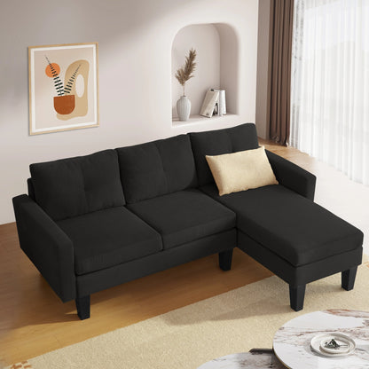 Canapé méridienne moderne en velours côtelé en forme de L HOOOWOOO