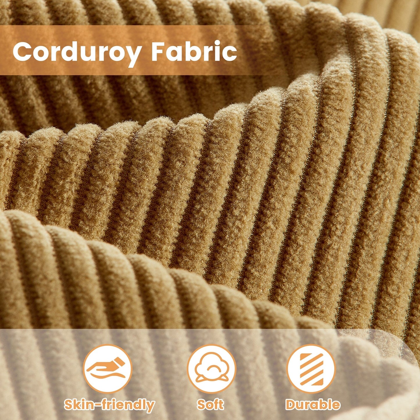 Canapé méridienne moderne en velours côtelé en forme de L HOOOWOOO