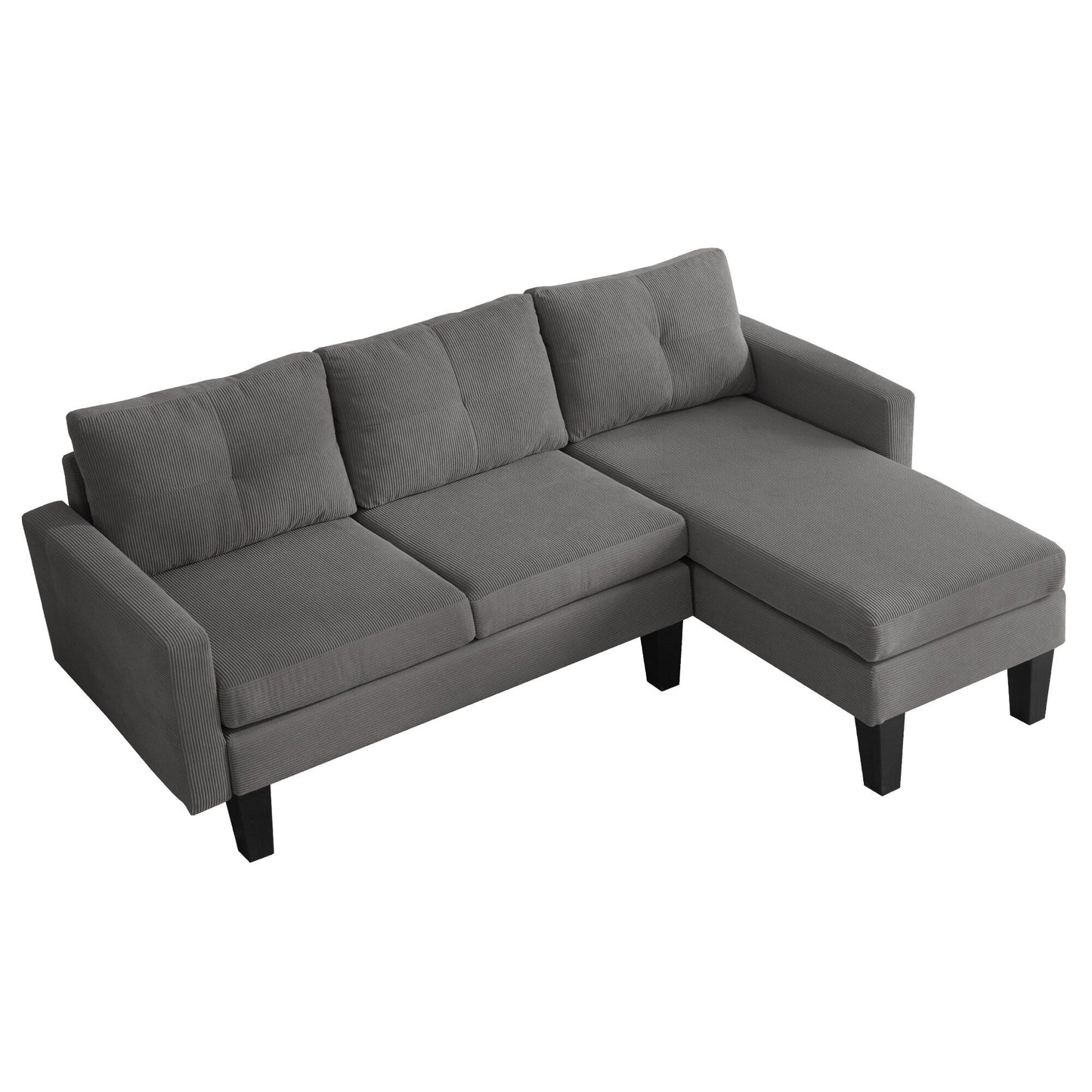 Canapé méridienne moderne en velours côtelé en forme de L HOOOWOOO