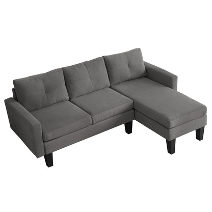 Canapé méridienne moderne en velours côtelé en forme de L HOOOWOOO