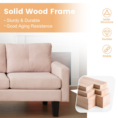 Canapé méridienne moderne en velours côtelé en forme de L HOOOWOOO