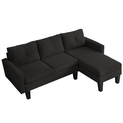 Canapé méridienne moderne en velours côtelé en forme de L HOOOWOOO