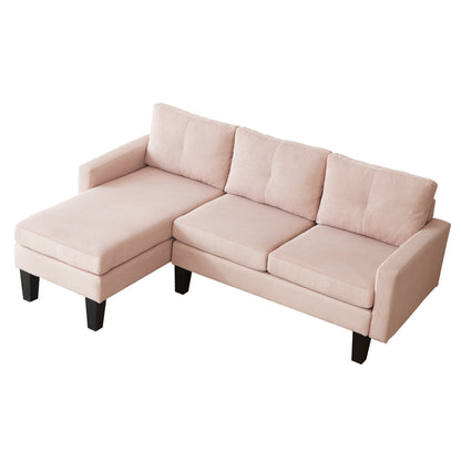 Canapé méridienne moderne en velours côtelé en forme de L HOOOWOOO