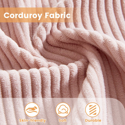 Canapé méridienne moderne en velours côtelé en forme de L HOOOWOOO