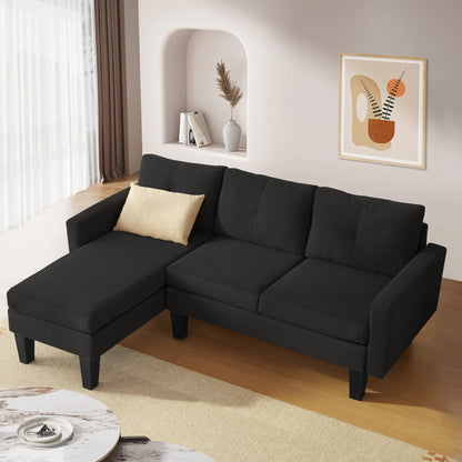 Canapé méridienne moderne en velours côtelé en forme de L HOOOWOOO