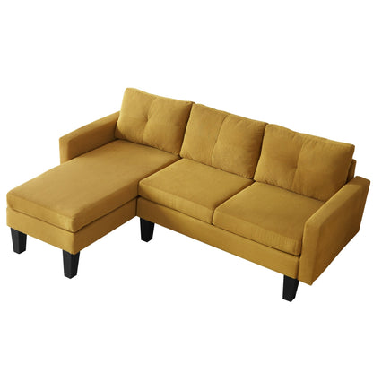Canapé méridienne moderne en velours côtelé en forme de L HOOOWOOO