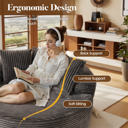 Canapé de sol moderne en tissu pelucheux HOOOWOOO