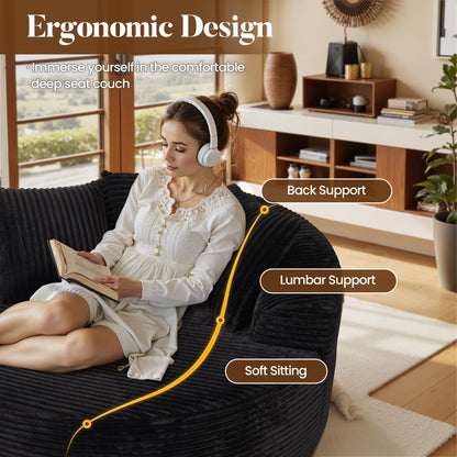 Canapé de sol moderne en tissu pelucheux HOOOWOOO