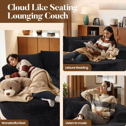 Canapé de sol moderne en tissu pelucheux HOOOWOOO