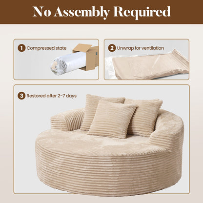 Canapé de sol moderne en tissu pelucheux HOOOWOOO