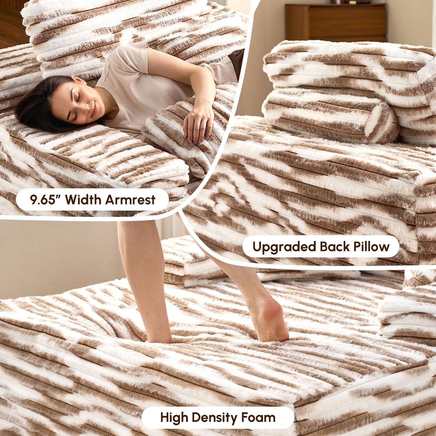 HOOOWOOO Canapé-lit en tissu moderne et amélioré