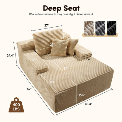 HOOOWOOO Canapé-lit en tissu moderne et amélioré