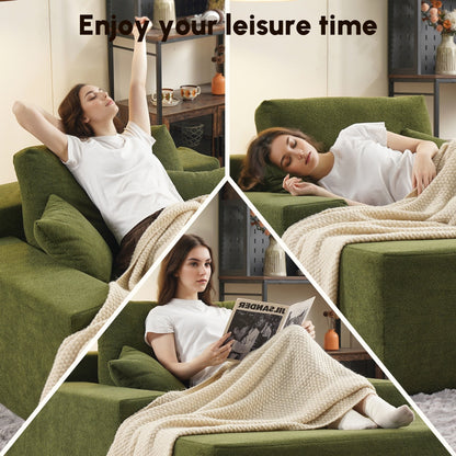 HOOOWOOO Canapé-lit en tissu moderne et amélioré