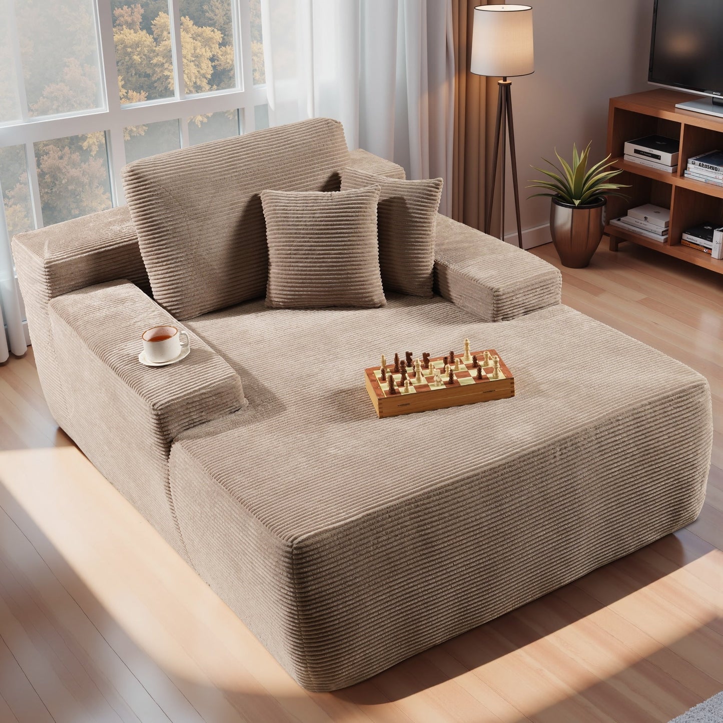 HOOOWOOO Canapé-lit en tissu moderne et amélioré