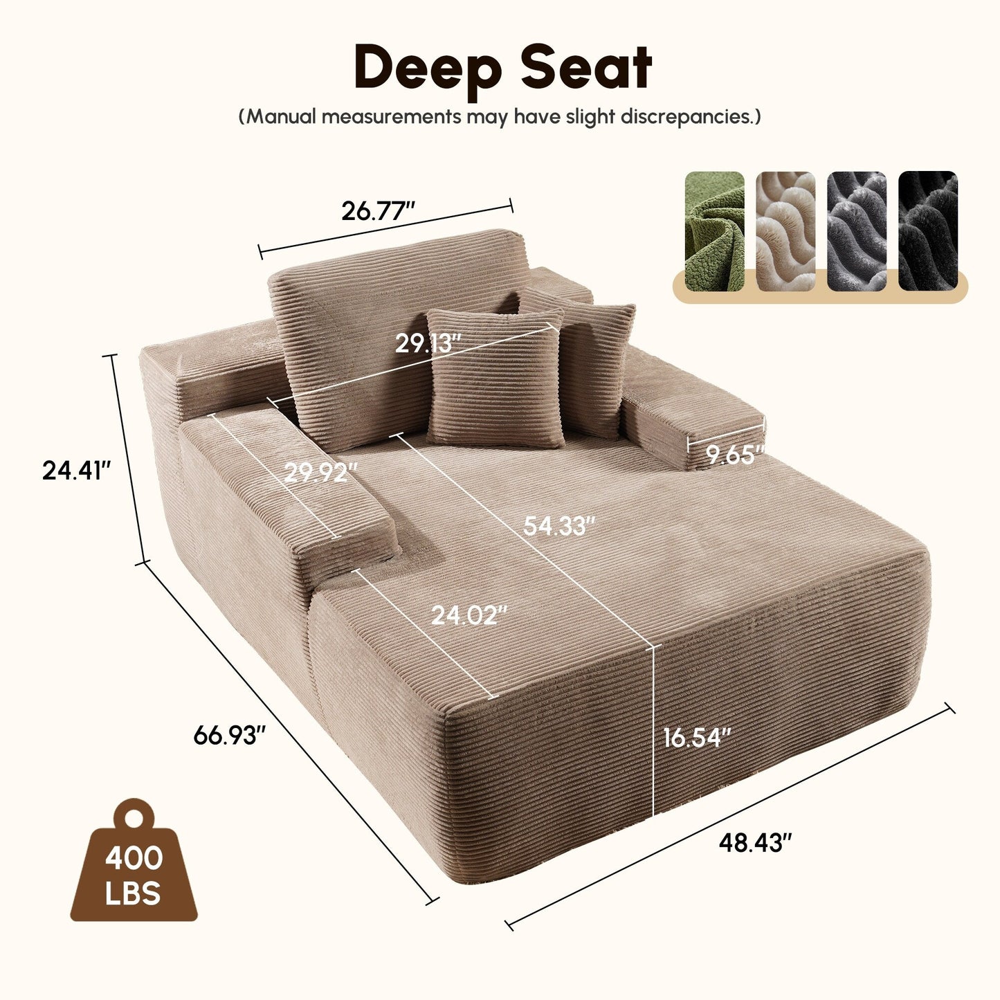 HOOOWOOO Canapé-lit en tissu moderne et amélioré