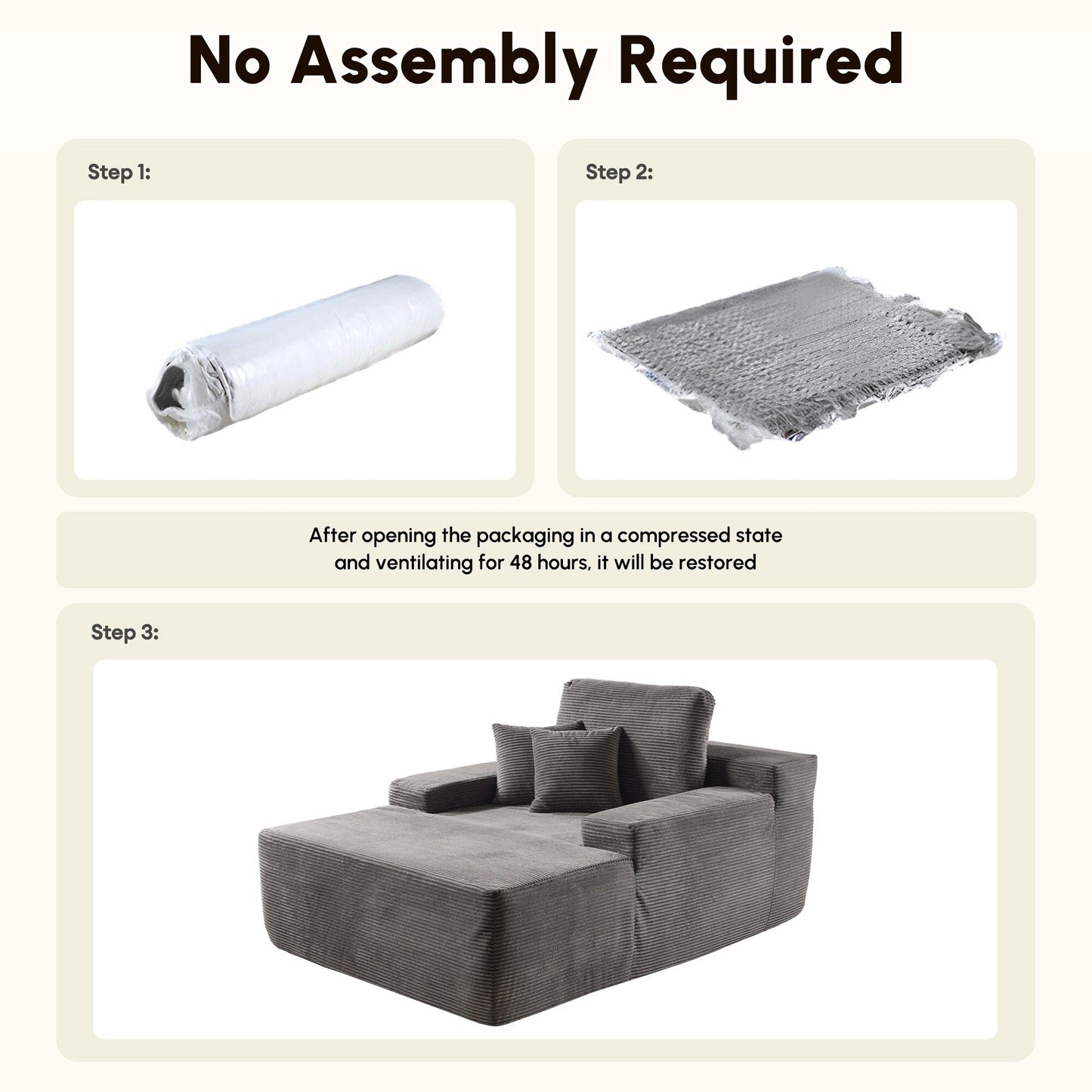 HOOOWOOO Canapé-lit en tissu moderne et amélioré