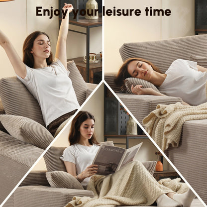 HOOOWOOO Canapé-lit en tissu moderne et amélioré