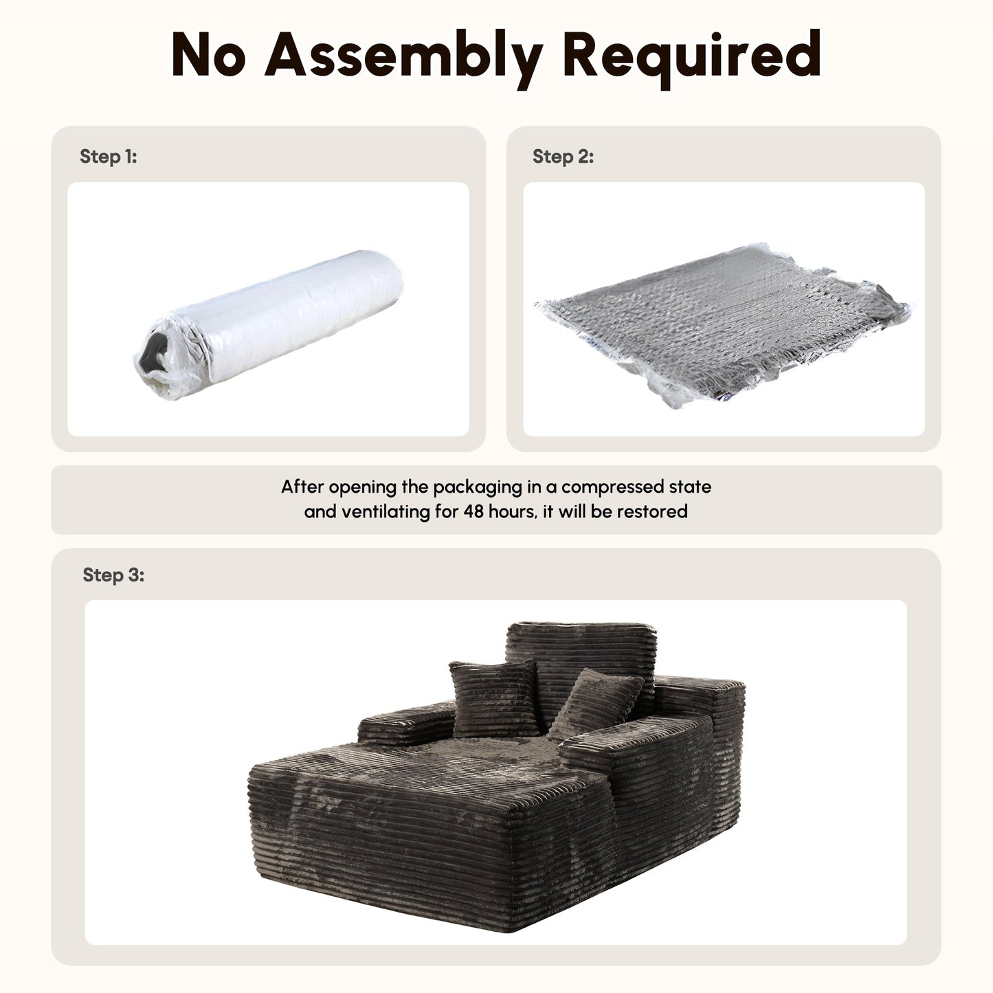 HOOOWOOO Canapé-lit en tissu moderne et amélioré