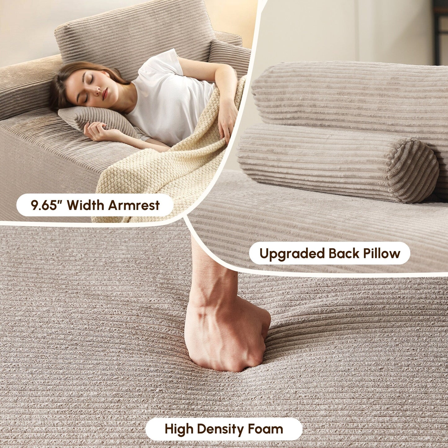 HOOOWOOO Canapé-lit en tissu moderne et amélioré