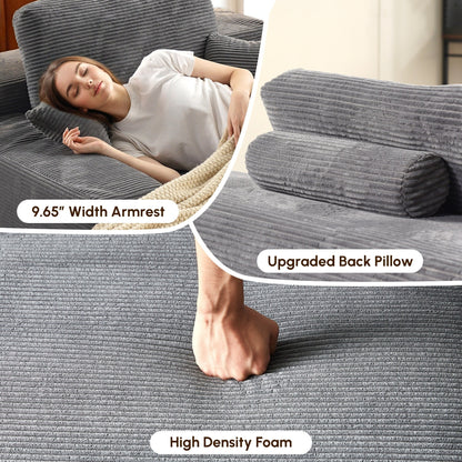 HOOOWOOO Canapé-lit en tissu moderne et amélioré